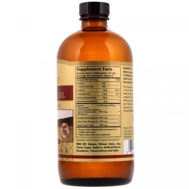 Лляна олія органік Solgar (Flaxseed Oil Earth Source) 473 мл