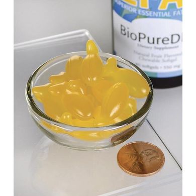 БиоПур ДГА Рыбий жир жевательные, BioPure DHA Fish Oil Chewable Softгels, Swanson, 550 мг, 60 капсул купить в Киеве и Украине