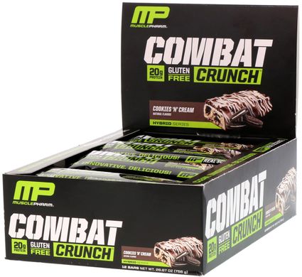 Білкові батончики вершкове печиво MusclePharm (Combat Crunch) 12 шт по 63 г