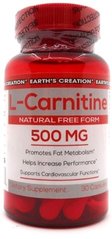 Карнитин Earth`s Creation (L-Carnitine) 500 мг 30 капсул купить в Киеве и Украине