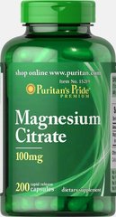 Цитрат магнію, Magnesium Citrate, Puritan's Pride, 100 мг, 200 капсул