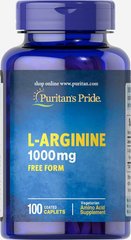 Амінокислота L-аргінін, L-Arginine, Puritan's Pride, 1000 мг, 100 таблеток