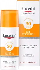 Гель-крем сонцезахисний SPF30 для жирної шкіри і схильної до акне, Sunscreen gel SPF30 for oily skin and prone to acne, Eucerin, 50 мл