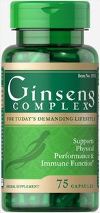 Женьшень Комплекс, Ginseng Complex, Puritan's Pride, 75 капсул купить в Киеве и Украине