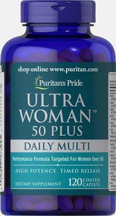 Мультивитамины для женщин ультра 50+ Puritan's Pride (Ultra Woman Multi-Vitamin 50+) 120 капсул купить в Киеве и Украине