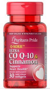 Q-SORB &trade; Co Q-10 и Корица, Q-SORB&trade; Co Q-10 & Cinnamon, Puritan's Pride, 30 капсул купить в Киеве и Украине