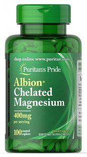 Хелатированный магний Albion&reg;, Albion&reg; Chelated Magnesium, Puritan's Pride, 400 мг, 100 таблеток купить в Киеве и Украине