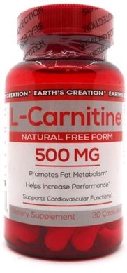 Карнітин Earth`s Creation (L-Carnitine) 500 мг 30 капсул