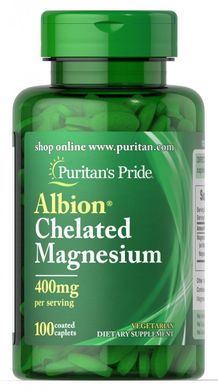 Хелатованих магній Albion®, Albion® Chelated Magnesium, Puritan's Pride, 400 мг, 100 таблеток