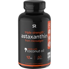 Астаксантин тройной концентрации Sports Research (Astaxanthin) 12 мг 60 капсул купить в Киеве и Украине