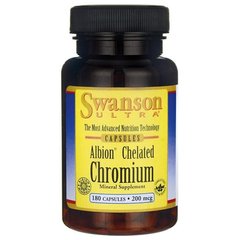 Гліцинат Хелатований хром Альбіон Swanson (Albion Chelated Chromium Glycinate) 200 мкг 180 капсул