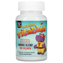 Комплекс для імунітету, жувальні таблетки для дітей, суміш ягід, Vitables, 90 вегетаріанських таблеток