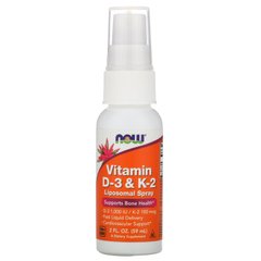 Вітаміни Д3 і К2 ліпосомний спрей Now Foods (Vitamin D-3 & K-2 Liposomal Spray) 60 мл