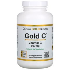 Витамин C California Gold Nutrition (Gold C Vitamin C) 500 мг 240 вегетарианскиех капсул купить в Киеве и Украине