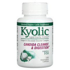 Засіб для очищення від кандиди і покращення травлення, 102, Kyolic, 100 вегетаріанських капсул