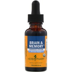 Для роботи мозку і пам'яті суміш екстрактів органік Herb Pharm (Brain & Memory) 30 мл