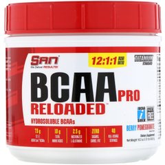 Амінокислота BCAA-Pro Reloaded, ягоди і гранат, SAN Nutrition, 458,6 г
