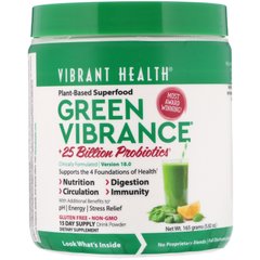 Green Vibrance +, Vibrant Health, 25 мільярдів пробіотиків, версія 160, 177,45 г