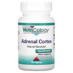 Кора наднирників, натуральний ендокринний продукт, Adrenal Cortex, Natural Glandular, Nutricology, 100 капсул в рослинній оболонці