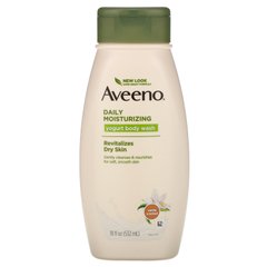 Природні активні компоненти, зволожувальний гель для душу з йогуртом для щоденного використання, ванільно-вівсяний, Aveeno, 18 рідких унцій (532 мл)