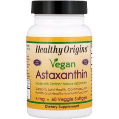 Астаксантин Healthy Origins (Astaxanthin) 4 мг 60 капсул купить в Киеве и Украине