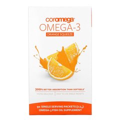 Омега-3 Coromega (Omega-3) 650 мг 90 пакетиков со вкусом апельсина купить в Киеве и Украине