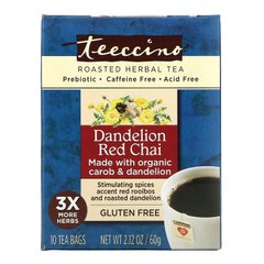 Teeccino, Трав'яний чай з цикорієм, зі смаком ройбуша масалу та кульбаби, без кофеїну, 10 чайних пакетиків, 2,12 унції (60 г)