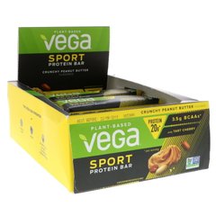 Sport Protein Bar, Хрустящее арахисовое масло, Vega, 12 батончиков купить в Киеве и Украине
