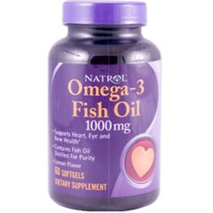 Рыбий жир Natrol (Omega-3 Fish oil) 1000 мг 60 капсул со вкусом лимона купить в Киеве и Украине
