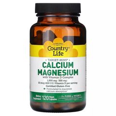 Кальций, Магний и Витамин D, Calcium Magnesium with Vitamin D, Country Life, 120 вегетарианских капсул купить в Киеве и Украине