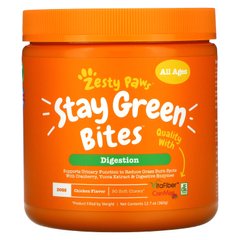 Zesty Paws, Stay Green Bites for Dogs, для травлення, для всіх вікових груп, курячий смак, 90 м'яких жувальних страв