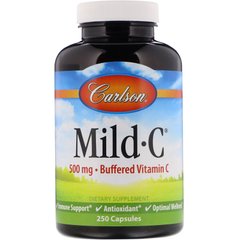 Витамин С Carlson Labs (Mild-C) 500 мг 250 капсул купить в Киеве и Украине