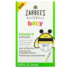 Нэчуралс, витамин D для малышей, Zarbee's, 0,47 жидк. унц. (14 мл) купить в Киеве и Украине