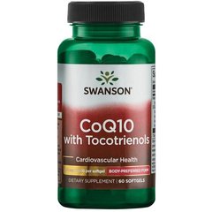 Коензим з токотриенолами, CoQ10 with Tocotrienols, Swanson, 200 мг 60 капсул