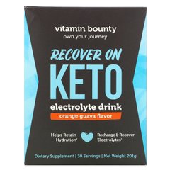 Vitamin Bounty, Recover On Keto, напій з електролітом, зі смаком апельсинової гуави, 201 г