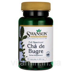 Чай бугра, Full Spectrum Cha de Bugre, Swanson, 400 мг, 60 капсул
