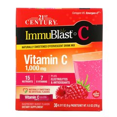 21st Century, ImmuBlast-C, вітамін C, малиновий вибух, 1000 мг, 30 пакетиків по 0,317 унції (9 г) кожен