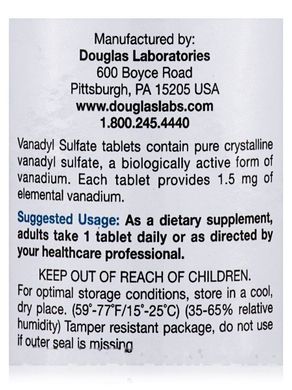 Ванадилсульфат Douglas Laboratories (Vanadyl Sulfate) 90 таблеток