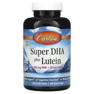 ДГК і лютеїн Carlson Labs (Super DHA + Lutein) 1000 мг / 20 мг 120 капсул