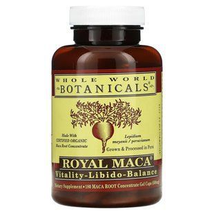 Королевская мака, Whole World Botanicals, 500 мг, 180 гелевых капсул купить в Киеве и Украине