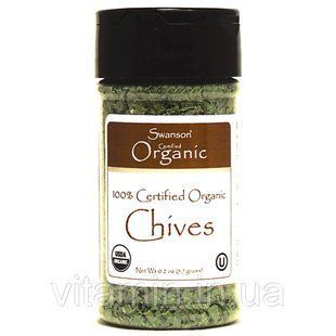 100% сертифицированный органический зеленый лук, 100% Certified Organic Chives, Swanson, 91 грам купить в Киеве и Украине