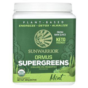 Sunwarrior, Ormus Supergreens, м&rsquo;ята, 450 г (15,8 унції)