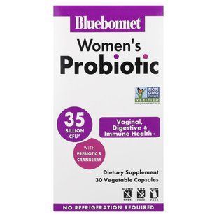 Bluebonnet Nutrition, пробіотик для жінок, 30 рослинних капсул