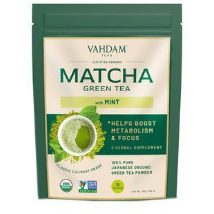 Green tea powder, mint and matcha, Vahdam Teas, 50 g