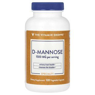 The Vitamin Shoppe, D-Mannose , 1,500 mg , 120 Vegetable Capsules (500 mg per Capsule) купить в Киеве и Украине