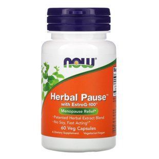 Смесь трав для женского здоровья Now Foods (Herbal Pause with EstroG-100) 60 растительных капсул купить в Киеве и Украине