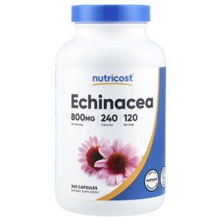Nutricost, эхинацея, 240 капсул (400 мг в 1 капсуле) купить в Киеве и Украине
