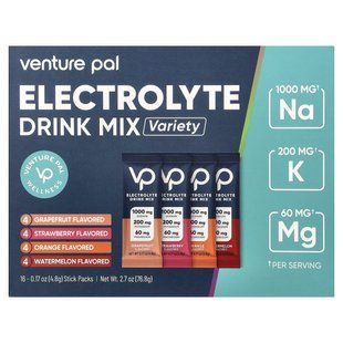 Venture Pal, Electrolyte Drink Mix, Variety, 16 Stick Packs, 0.17 oz (4.8 g) Each