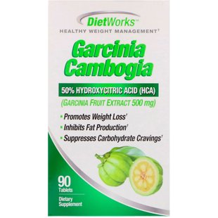 Гарциния камбоджийская, Garcinia Cambogia, DietWorks, 90 таблеток купить в Киеве и Украине