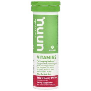 Hydration, vitamins, effervescent vitamin supplement, strawberry watermelon, 12 tablets